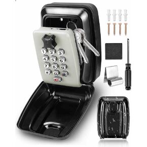 Tevlaphee Car Lock Box Punch Button Combination Car Window Lock Box Wall Lock Box Portable Key Storage Lock Box Waterproof Security Lock Boxes for Keys,Credit Cards and Cash