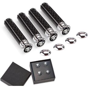 4 PCS Car Door Lock Knobs, Carbon Fiber Door Lock Pin Cover, Door Lock Bolt Pin Knob Stick Set, Car Interior Accessories Carbon Fiber Auto Door Lock Pin Cover Universal for SUV, Truck, Van