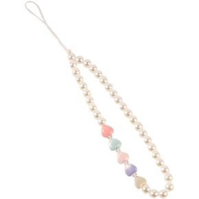 Cute Cell Phone Charms, Creative Bows Pearl Beaded Phone Lanyard Wrist Strap, Beaded Phone Strap Charms Anti-Lost Chain Keyring Charms Camera Wallet Decoration Pendant, Style 1…