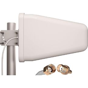 Yagi Directional Antenna 3G/4G/LTE 9dBi 806MHz-960MHz and 1.7-2.5GHz 2FT Cable w/ 2FT SMA Male Cable to TS-9 Adapter - Cell Phone Signal Log Periodic Cellular - Tupavco TP514