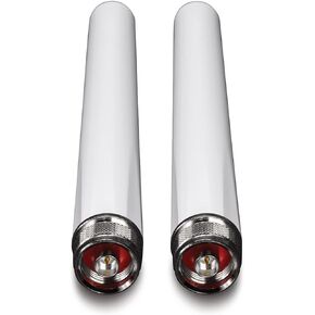TRENDnet 5/7 dBi Outdoor Dual Band Omni Antenna Kit, N-Type Male Connectors, Supports 2.4 And 5 GHz, Omni-Directional Antennas, Use With 802.11ac/n/g/b/a Routers And Access Points, White, TEW-AO57