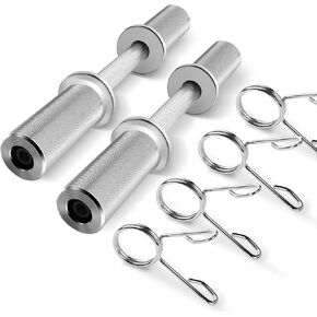 Uboway 16"/20" Olympic Dumbbell Handles: Loadable Dumbbell Bars, Heavy Duty Weightlifting Handles, Compatible with 2" Olympic Weight Plate, Ideal for Home Gym Strength Training, Bonus 4 Spring Collars