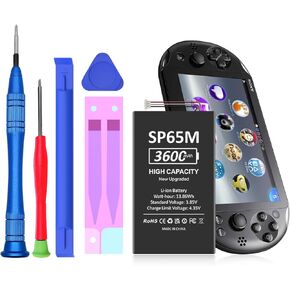 PS Vita SP65M Battery, (2024 Upgrade) 3600mAh High Capacity Li- Polyme Replacement Battery for Sony Playstation PS Vita SP65M PCH-1001 PCH-1101 1003 1103 Battery with Professional Replacement Tool Kit