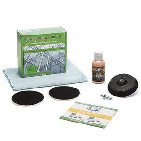 Glass Polish 21002 DIY Glass Polishing Kit for Do It Yourself Use on All Glass Surfaces - Ø 3 inch with Drill Attachment