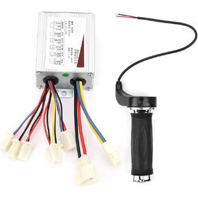 VGEBY E-Scooter Controller Kit, 24V 500W Brushed Controller+ Line Electroplate Throttle Grip Controller Set fit for Electric Bike Scooter Electric Bicycle Modification Accessories Supplies