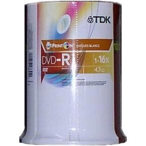 TDK Single Sided 16X DVD-R Printable Discs (100 Disc Spindle) in Kuwait