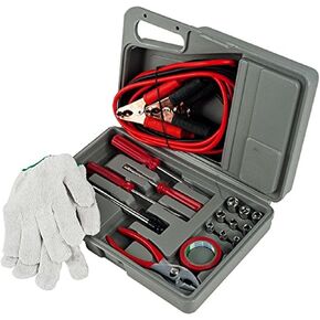 Emergency Roadside Automobile Assistance Kit- 30 Piece Set for Car, Truck, SUV, RV-Carrying Case, Jumper Cables, Tools, Gloves, and More by Stalwart
