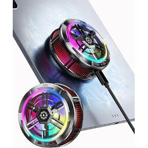 iPad Cooler,Magnetic Tablet Cooler for ipad/Surface pro/Samsung Tab/Steam Deck,Magnetic Phone Cooler,Ipad Cooling Fan with Gaming Light for Mobile Gaming,Tiktok Live Streaming