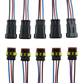 ZYTC 2 Pin Way Car Waterproof Wire Connector Plug Auto Electrical Wire Connectors AWG Terminal Pack of 5