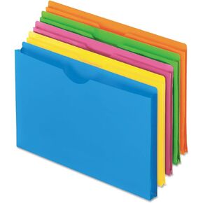 Pendaflex 50992 Glow Poly File Jacket Letter Polypropylene Assorted 5/Pack