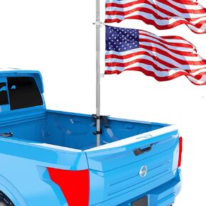 Flagpole Holder for Truck Bed, NO Drilling Pickup Truck Flagpole Mount in Bed,Flag Holder for Trailer Bed, Fit Up to 1.3 Inch Flag Pole. All Equipment You Need is Included! (one Pack)