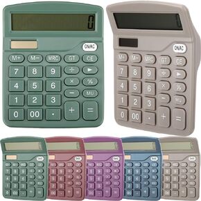 12 Digits Desktop Calculators Basic Calculator Standard Dual Power Battery Solar Calculator Large LCD Display Scientific Calculators for Students School Office Desktop Accounting Tool(5 Pcs)