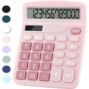 Office Desk Calculator, Cute Calculator for Kids, Basic Calculators Desktop, Dual Power Simple Financial Calculator with Big Button Large Display for Office Home and School (Pink) in Saudi Arabia