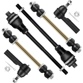 SCITOO 6pcs Suspension Kit Outer Inner Tie Rod Ends Stabilizer Sway Bar Links Fit 2001-2010 For Chevy Silverado Suburban Avalanche For GMC Sierra Yukon XL 2500 For Hummer H2