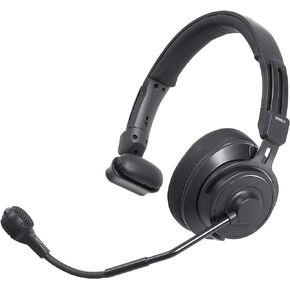 Audio-Technica BPHS2S Single-Ear Broadcast Headset with Hypercardioid Dynamic Boom Microphone, Black, XLR/6.3 mm