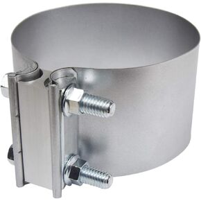 5" Butt Joint Exhaust Clamp - Aluminized Steel for 5 inch OD exhaust pipes, muffler ends and exhaust system connection with leakage free (2 Pack)