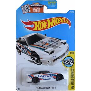 Hot Wheels '96 Nissan 180SX Type X، رسومات سرعة HW 1/10 [أبيض]