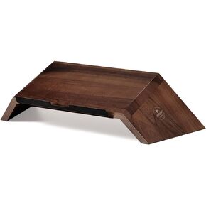 Ergonomic Wooden Laptop Stand, Desk Riser for 10-17.5" Laptops (19x9.5x3-6", Walnut)