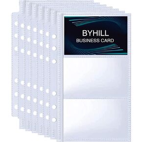 40 Pack 240 Pockets A6 Binder Business Card Sleeves, Ultra-Clear K-pop Photocard Sleeves, Double Sided 3 Pocket 6 Ring Planner Refill Pages for Business Card, Credit Card and K-pop Photocard