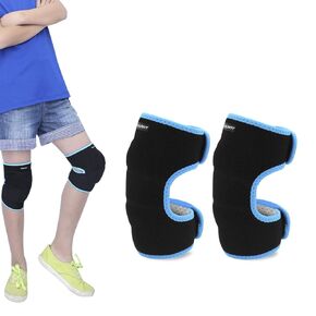 Volleyball Knee pad for Kids, Soft Adjustable Children Kneepads with Thick Sponge, Protective Knee Brace for Soccer Tennis Running Cycling Dance, Anti-Slip Knee Support for Kid Youth Adult, Blue M