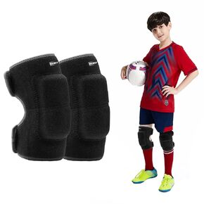 Volleyball Knee pad for Kids, Soft Adjustable Children Kneepads with Thick Sponge, Protective Knee Brace for Soccer Tennis Running Cycling Dance, Anti-Slip Knee Support for Kid Youth Adult, Blue M