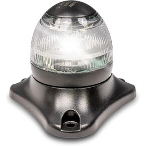 TRUE MODS 8 Inch 12-24V White LED Marine Navigation Anchor All-Round Boat Light [USCG ABYC A-16 3NM] [Waterproof] 3 Nautical Mile Folding Back Rear Top Stern Light for Sail Bass Jon Boat - Chrome