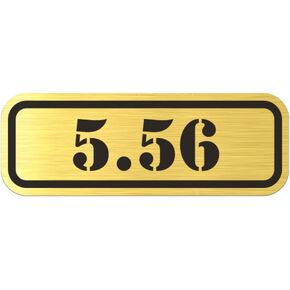 (4X 5.56 Metallic Ammo Can Badge Sticker Self Adhesive Label 3M Bullet 556 - Gold