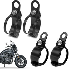 2 Pairs Motorbike Turn Signal Mount Bracket, Universal Metal Motorcycle Turn Signal Mount Brackets Turn Signal Light Indicator Bracket Clamps, 30-43mm Metal Fork Relocation Clamps Brackets