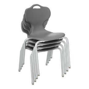 Learniture School Outfitters LNT-PRO18BK Profile Series Stacking School Chairs for Classroom, 18" Seat Height, Black, Pack of 4