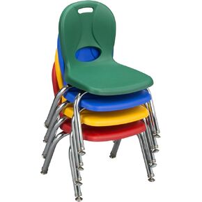 كراسي مرحلة ما قبل المدرسة من سلسلة الهياكل LNT-110-CSW-AS من Learniture، باللون الأحمر والأخضر والأصفر والأزرق (عبوة من 4 قطع) in Saudi Arabia