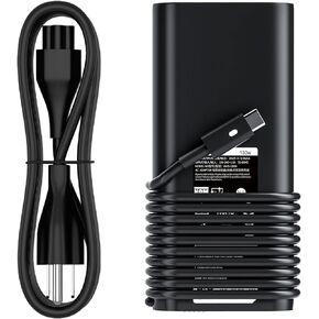 130W Laptop Charger USB C for Dell XPS 15 17 2in1 9575 9500 9700, Type C AC Adapter for Precision 5530 5550 5750 3560 2in1, for Latitude 7410 7310 7210 9410 9510 5420 5520 Computer Power Supply Cord