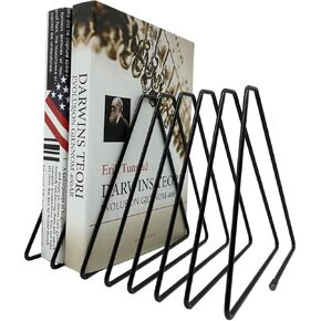 حامل مجلة منظم الكتب، منظم ملفات سطح المكتب، رف الكتب، نهاية الكتاب، غلاف تلسكوبي 7 أقسام (أسود) in Kuwait