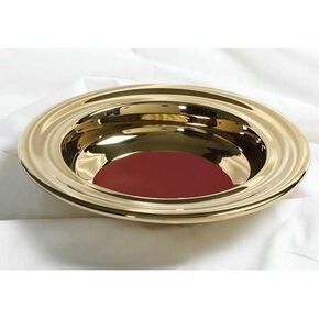 BROADMAN CHURCH SUPPLIES RemembranceWare Offering Plate, Brass with Red Felt