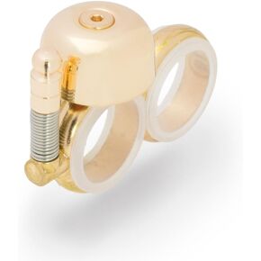 Handheld Running Bell, Wearable Runners Bell for Joggers and Marathoners Alerts Pedestrians to Move Over, Loud Resonant Brass Bell and Hammer on Aluminum Body with Silicone Finger Sizers