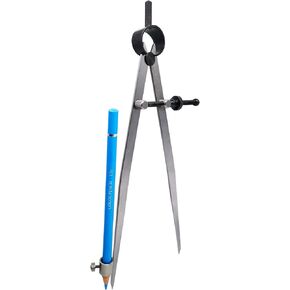 ZLKSKER 8 inch Professional Spring Wing Divider/Scriber with Pencil Holder, All Metal Leather Work, Woodworking Compass