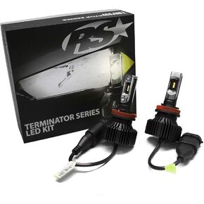 Lighting 9006TLED Terminator Series 9006 Fan-less LED Conversion Headlight Kit with Pin Point Projection Optical Aims and Shallow Mount Design,Black