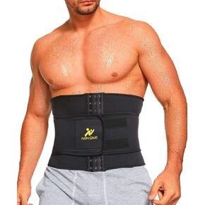 NINGMI Waist Trainer for Men Sweat Belt - Sauna Trimmer Stomach Wraps Workout Band Male Waste Trainers Corset Belly Strap