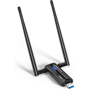EDUP USB WiFi Adapter USB 3.0 WiFi 6E Wireless WiFi Dongle Network Adapter AX3000M 802.11AX Tri-Band 6GHz/5GHz/2.4GHz Dual 5dBi Antennas for PC Desktop Laptop Compatible with Windows 11/10 64Bits