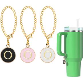 Letter Charm for Stanley Cup, 3 Pcs Name ID Letter Handle Charm for Stanley Tumbler，Letter Charms Bottle Chain Cup Accessories