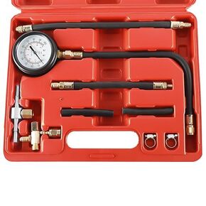 Universal Fuel Injection Gauge Pressure Tester Engine Diagnostic Oil Gauge Test Kit for Car Motorcycle Truck RV SUV & ATV, 0-100 PSI