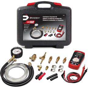 Powerbuilt Fuel System Diagnostic Kit, Pressure Test Gauge, Electrical System Issues, Adapters, Test Leads, Multimeter, Storage Case - 647959