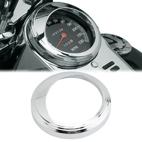 5 Inch Speedometer Chrome Trim Ring Speed Gauge Bezel w/Visor Cover Housing Compatible with 1968+ Harley Touring Softail Dyna Electra Wide Glide Road King Fat Boy CNC Aluminum
