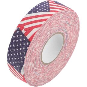 Kisangel 1Roll Hockey Tape American Flag Tape Hockey Stick Tape American Flag Sticker Hockey Stick Wrapper for Hockey Pucks Bat