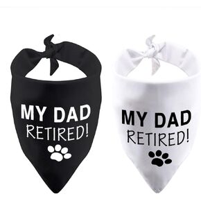 2 Pack Retirement Gifts My Mom/Dad Retired Dog Bandana Pet Puppy Gift Dog Retired Friend (My Mom Retired 2 Pack)