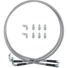 52" Transmission Fluid Oil Cooler Hose Line kit, Compatible with GM Chevy Transmission 4L80E TH350 TH400 4L60E 700R4 200-4R TR6060 Ford AOD 4R100 4R70W and C5 Stainless Steel Braided PTFE Hose