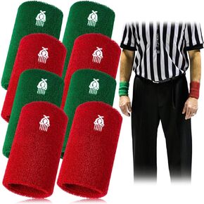 Deekin Wrestling Wrist Bands Red Green 5" Wrist Bands Set Official Referee Wristband Wrestling Arm Bands for Wrestling Tournament Dual Meet Events