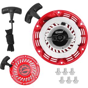 Recoil Starter for Predator 212 Coleman BT200X with Thicker Housing Pawl, RUTU Pull Starter Assembly Replacement for Honda GX160 GX200 5.5HP 6.5HP Small Engine Go Kart Mini Dirt Bike Black