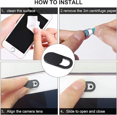 غطاء منزلق لكاميرا الويب SaiTech IT، غطاء منزلق لكاميرا الكمبيوتر المحمول رفيع للغاية متوافق مع أجهزة الكمبيوتر المحمول والهواتف الذكية - حماية خصوصيتك (6 قطع) in Kuwait