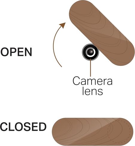 Family Pack Wooden Swivel Webcam Cover | Thin Swivel Laptop Cam Blocker, Black, 1.5" x 0.5" and 1.5mm Thick | Thin Cam Blocker for Computer, Tablet, Mac, Dell, Lenovo, HP | Walnut in Kuwait