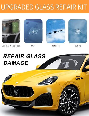 طقم إصلاح الزجاج الأمامي، طقم إصلاح تشققات الزجاج الأمامي للسيارات، طقم إصلاح الزجاج الأمامي للرقائق والشقوق مع زجاجتين من الراتنج، إصلاح سريع للرقائق والشقوق والكراك على شكل نجمة in Kuwait